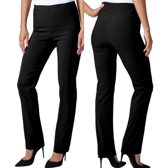 Franne Golde High Rise Two-Way Stretch All-Season Classic Magic Pant in Black - Picture 1 of 14